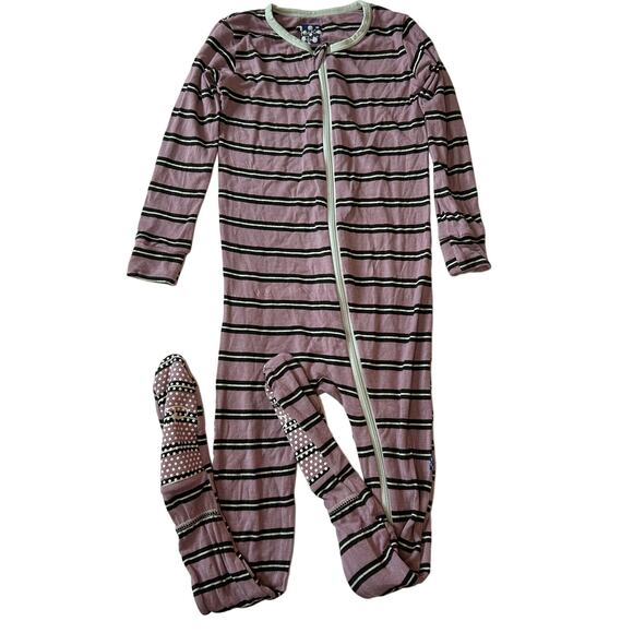 KicKee Pants Striped Kids Footie Pajamas - Picture 1 of 5